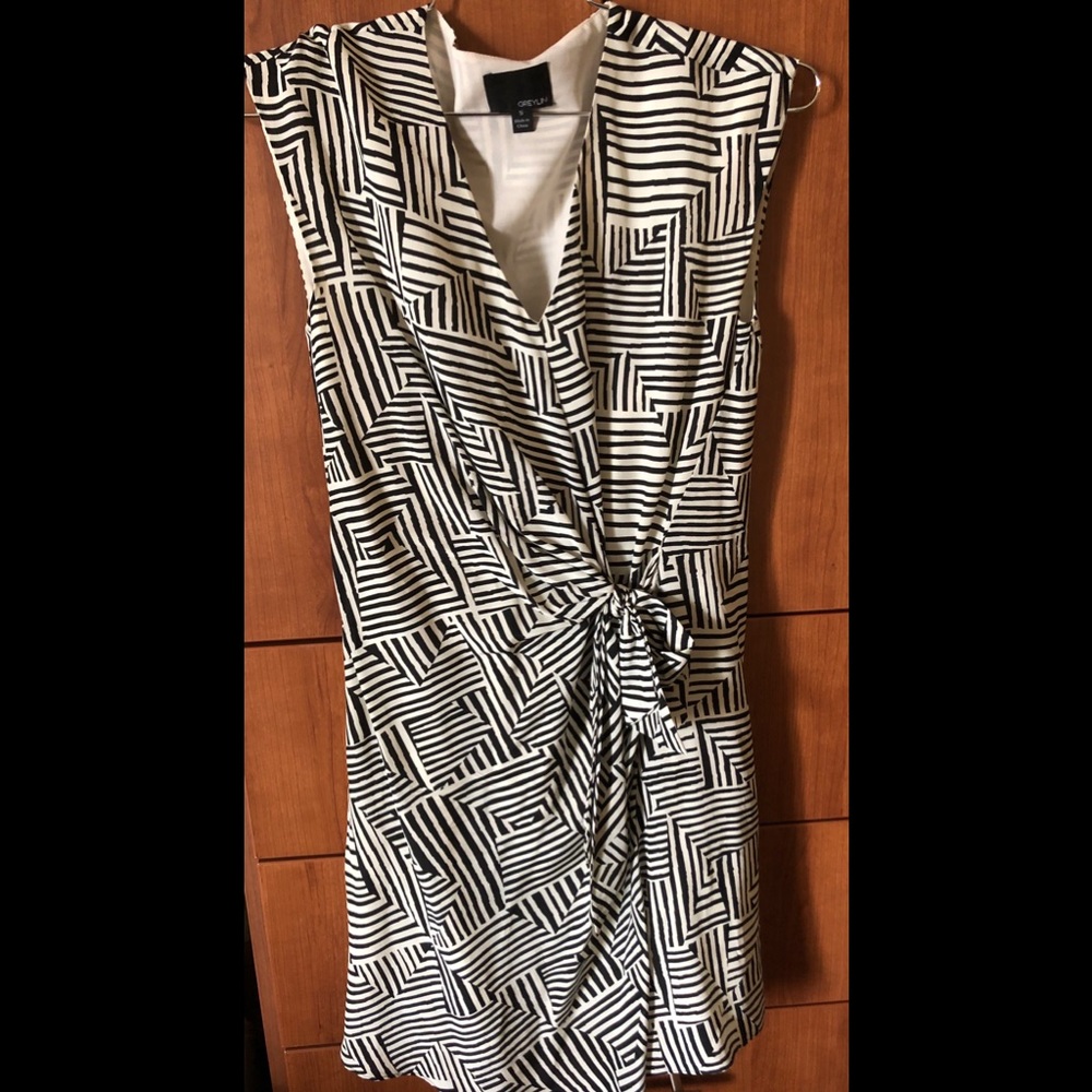 Faux Wrap Silk Dress by Greylin